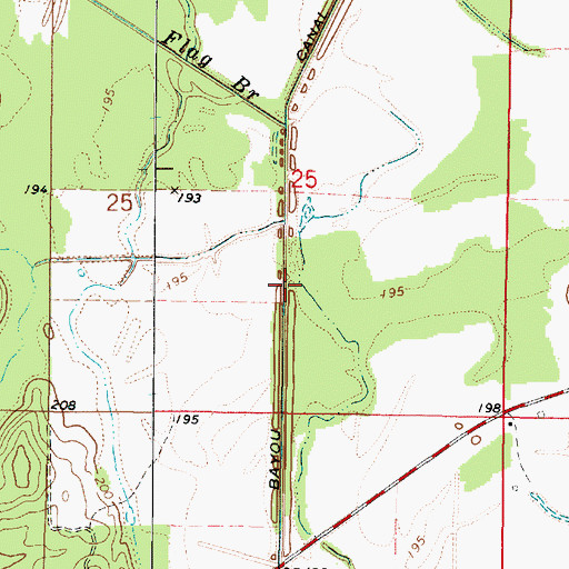Topographic Map of Kelly Bayou Canal, LA