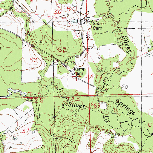 Topographic Map of Kemp Cemetery, LA