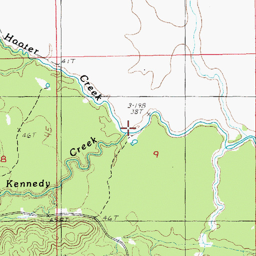 Topographic Map of Kennedy Creek, LA