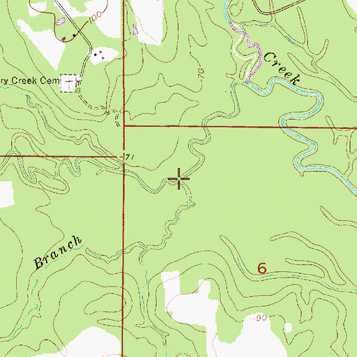 Topographic Map of Kent Branch, LA