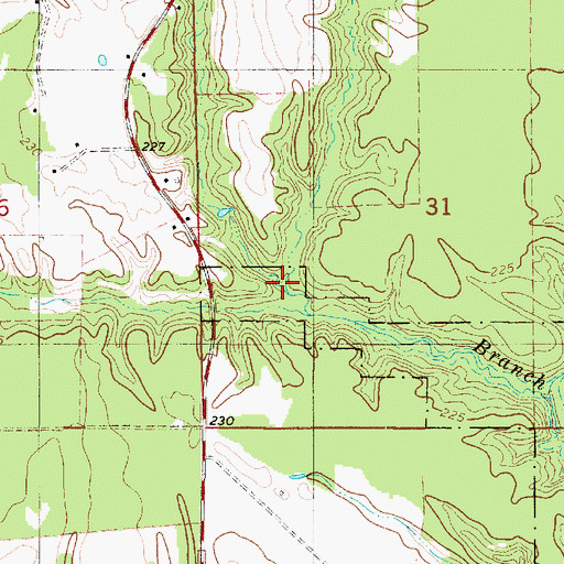 Topographic Map of Kent Branch, LA