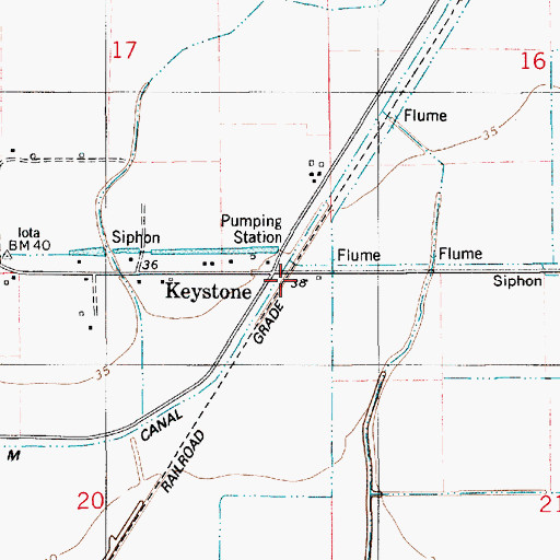 Topographic Map of Keystone, LA