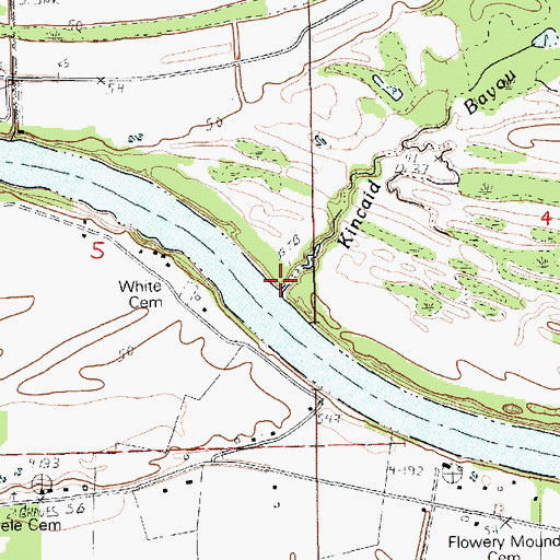Topographic Map of Kincaid Bayou, LA