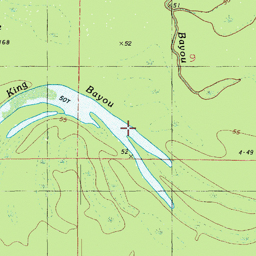 Topographic Map of King Bayou, LA