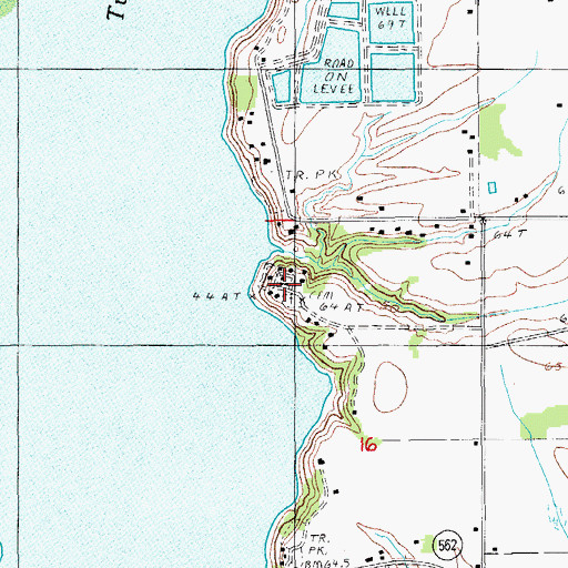Topographic Map of King Cemetery, LA