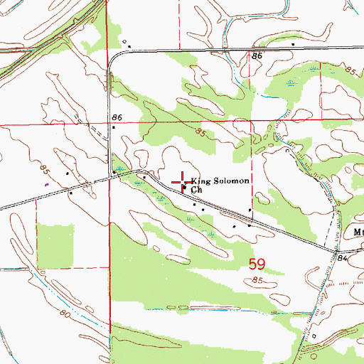 Topographic Map of King Solomon Church, LA