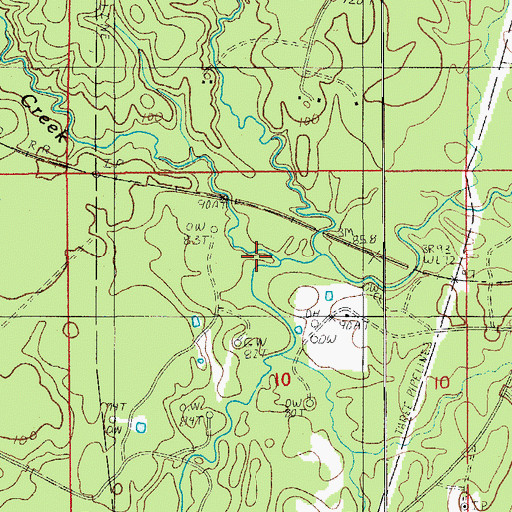Topographic Map of Kitchen Creek, LA