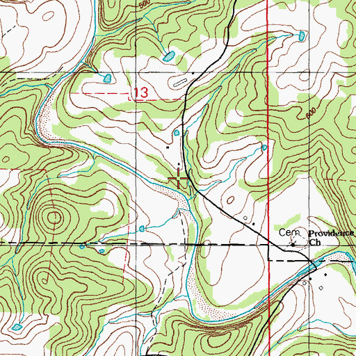 Topographic Map of Pleasant Valley School, AR