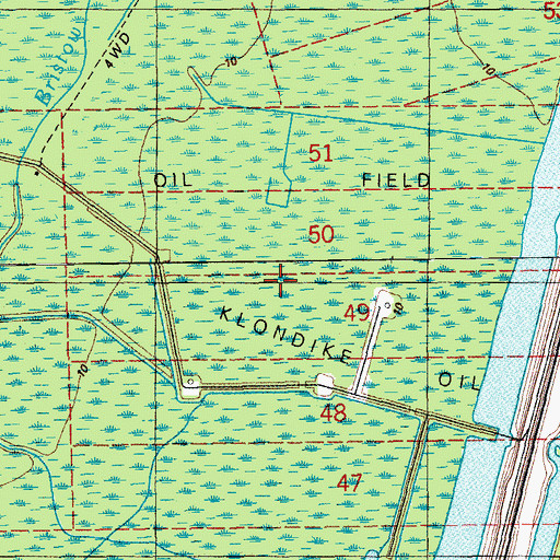 Topographic Map of Klondike Oil Field, LA