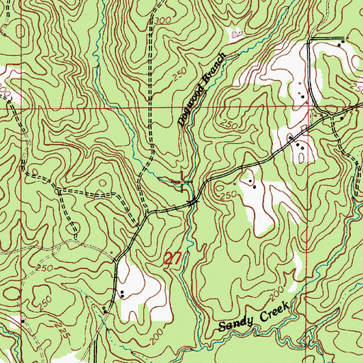 Topographic Map of Koonce Creek, LA