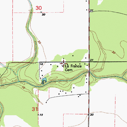 Topographic Map of La France Cemetery, LA