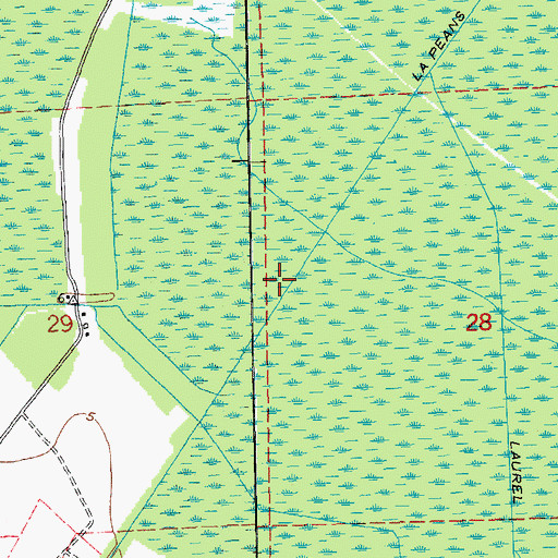 Topographic Map of La Peans Canal, LA