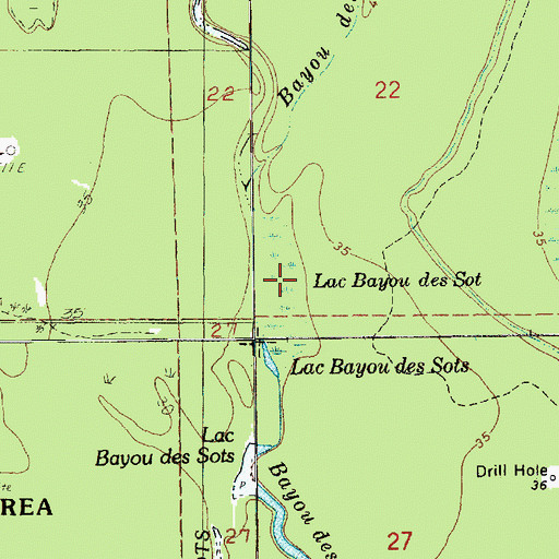 Topographic Map of Lac Bayou des Sots, LA