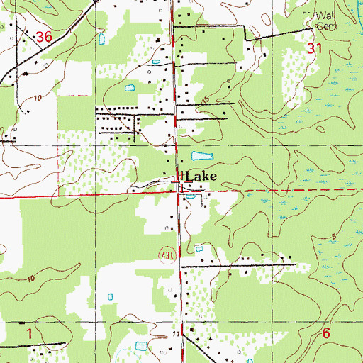 Topographic Map of Lake, LA