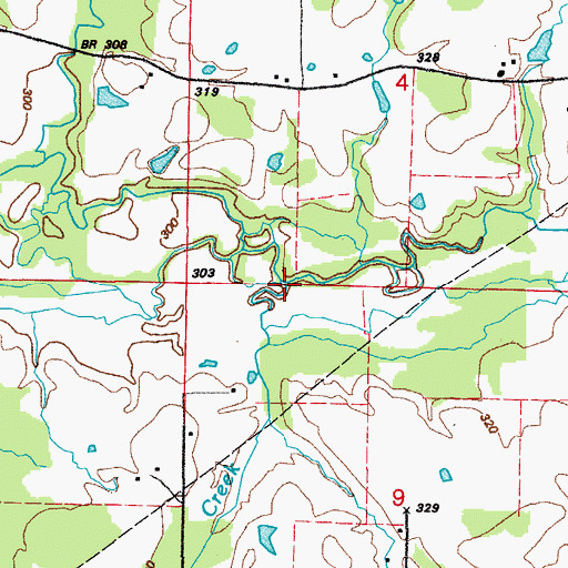 Topographic Map of Plum Creek, AR