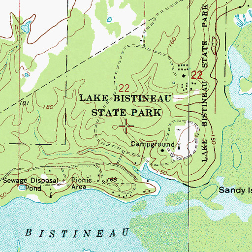 Topographic Map of Lake Bistineau State Park, LA