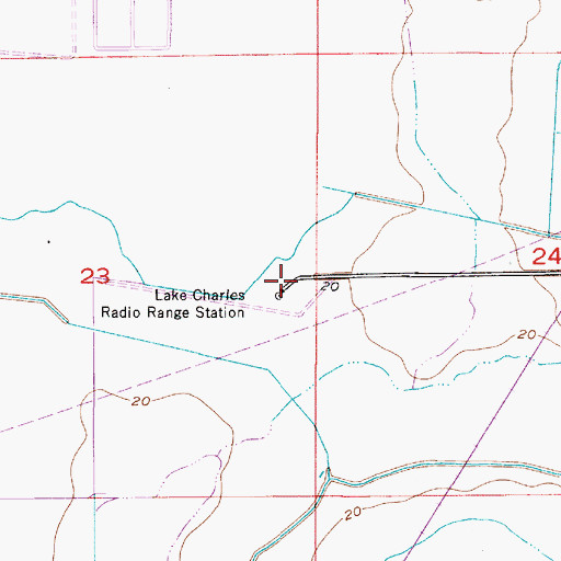 Topographic Map of Lake Charles Radio Range Station, LA