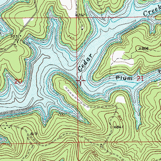 Topographic Map of Plum Hollow, AR