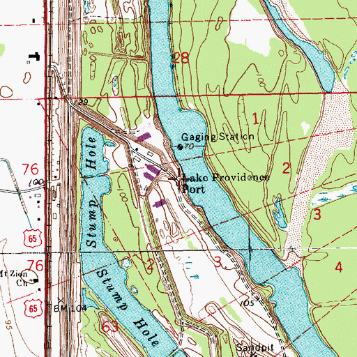 Topographic Map of Lake Providence Port, LA