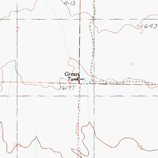 Topographic Map of Green Tank, AZ