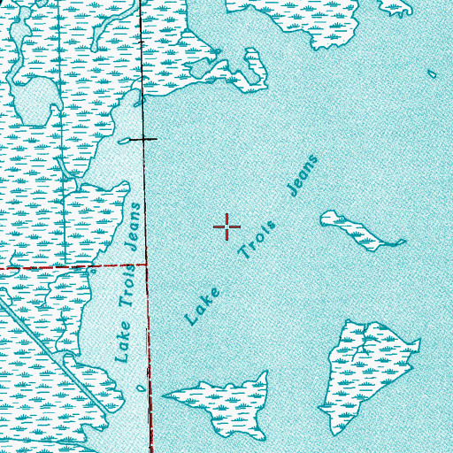 Topographic Map of Lake Trois Jeans, LA