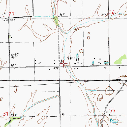 Topographic Map of Lakeside Church, LA