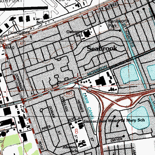 Topographic Map of Lamb Canal, LA