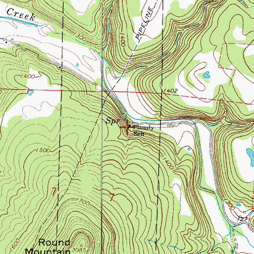 Topographic Map of Plumly School, AR