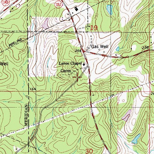Topographic Map of Lane School, LA