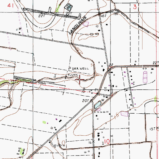 Topographic Map of Langlinais Ditch, LA