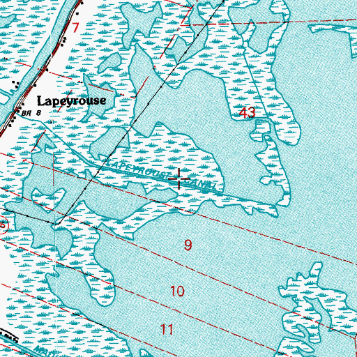 Topographic Map of Lapeyrouse Canal, LA