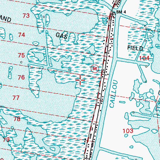 Topographic Map of Lapeyrouse Oil and Gas Field, LA
