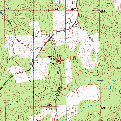 Topographic Map of Lapine Church, LA