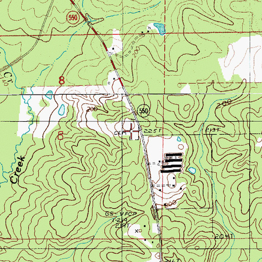 Topographic Map of Laran Cemetery, LA