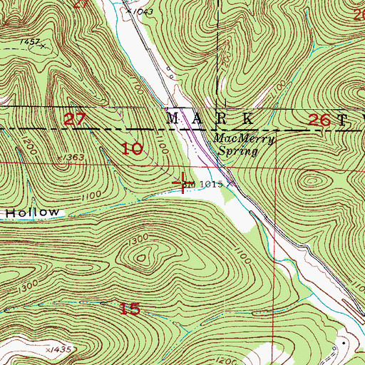 Topographic Map of Poddy Hollow, AR