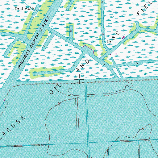 Topographic Map of Larose Oil and Gas Field, LA
