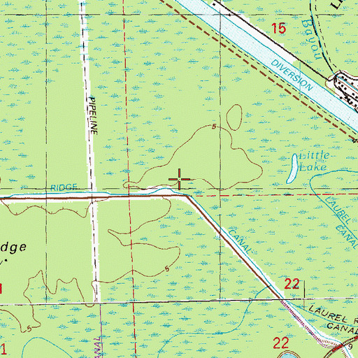 Topographic Map of Laurel Ridge Canal, LA