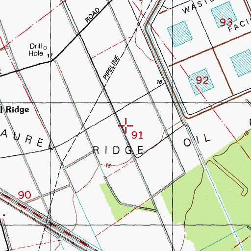 Topographic Map of Laurel Ridge Oil and Gas Field, LA