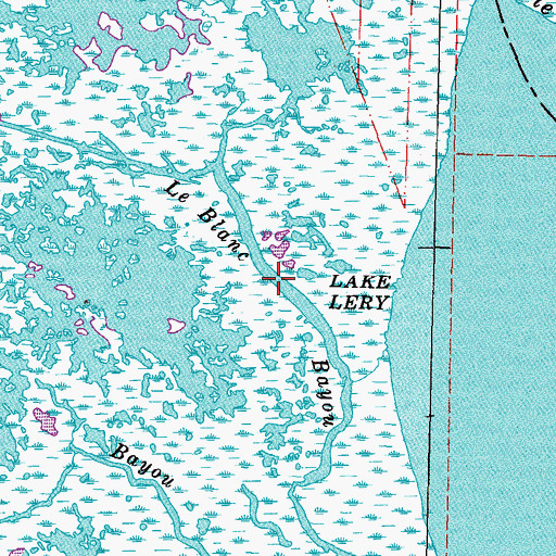 Topographic Map of Le Blanc Bayou, LA