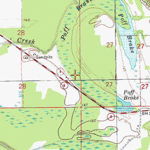 Topographic Map of Poff Brake, AR