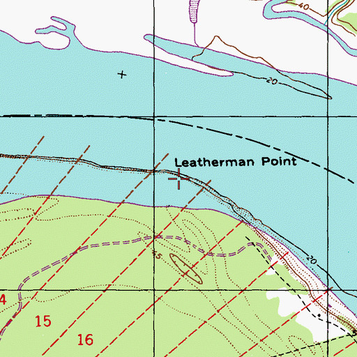 Topographic Map of Leatherman Point, LA