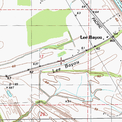 Topographic Map of Lee Bayou, LA