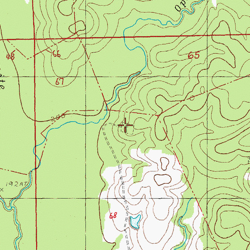 Topographic Map of Lee Cemetery, LA