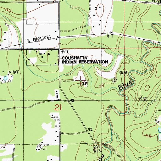 Topographic Map of Leeds School, LA