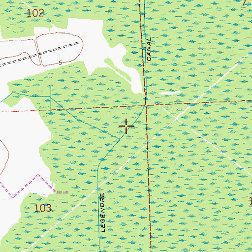 Topographic Map of Legendre Canal, LA