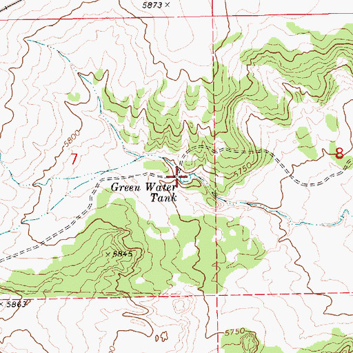 Topographic Map of Green Water Tank, AZ