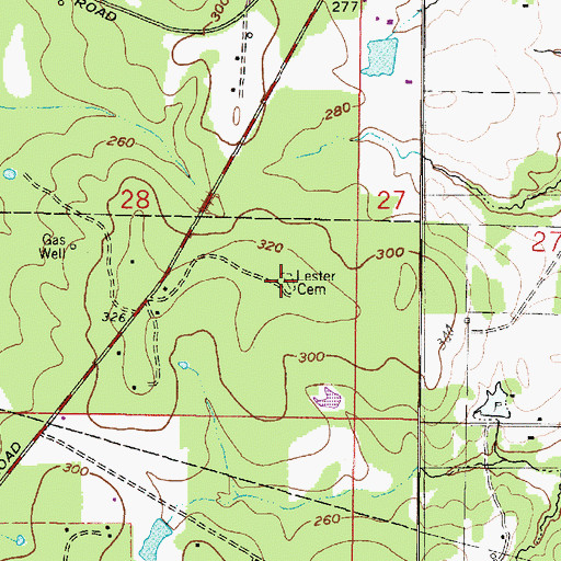 Topographic Map of Lester Cemetery, LA