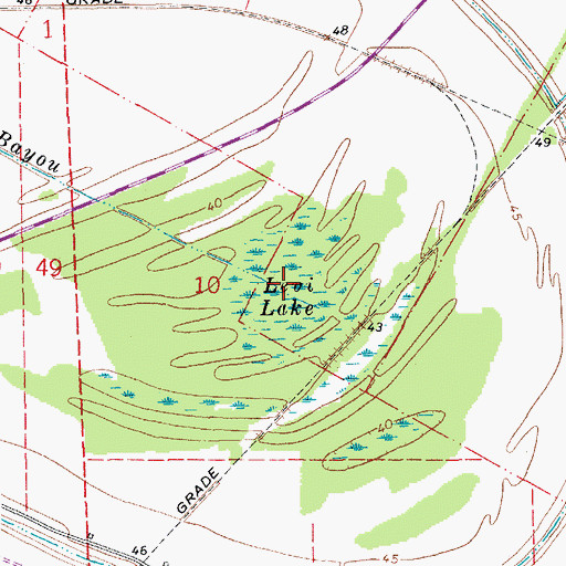 Topographic Map of Levi Lake, LA