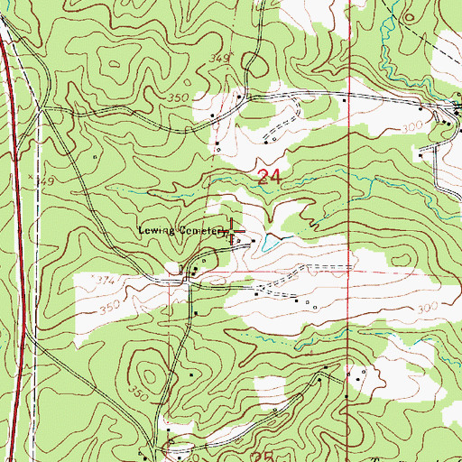 Topographic Map of Lewing Cemetery, LA