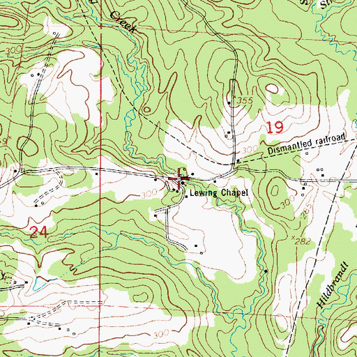 Topographic Map of Lewing Chapel, LA